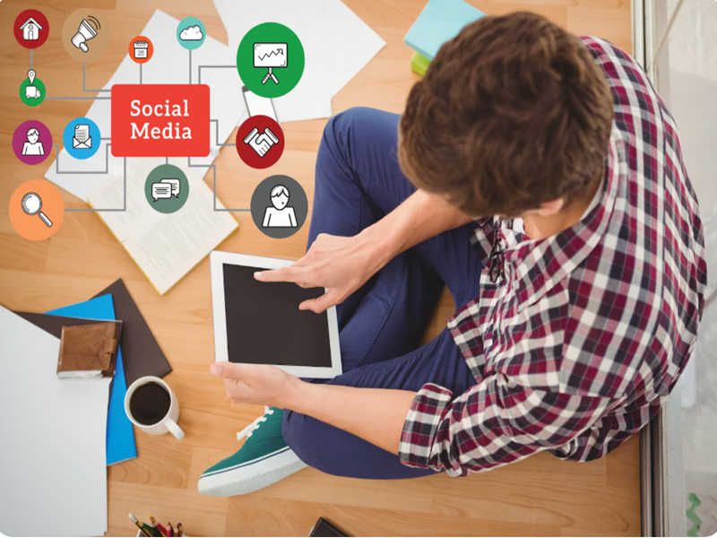 Local business owners using social media marketing strategies to increase brand visibility, engage customers, and generate leads online.