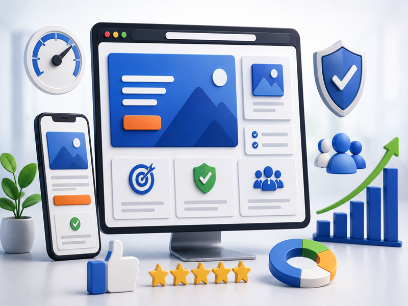 High-converting website with key elements for business growth