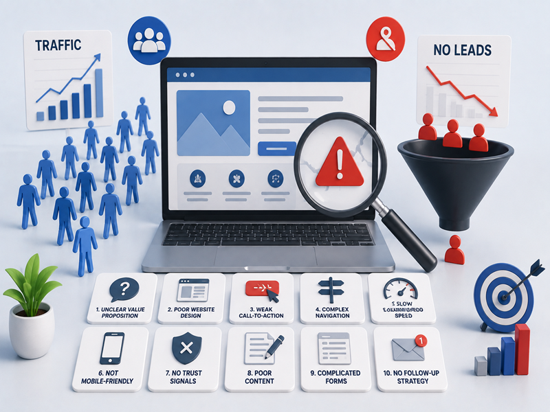 Website getting traffic but no leads due to conversion problems