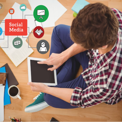 Local business owners using social media marketing strategies to increase brand visibility, engage customers, and generate leads online.
